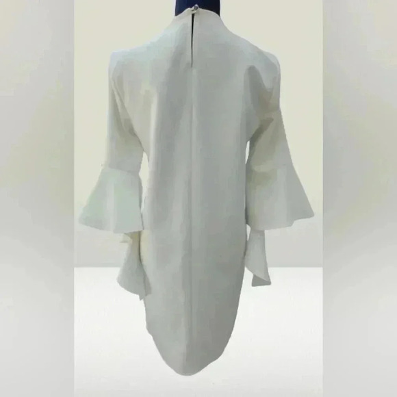 Nwt Miss Selfridge Women's Bell-Sleeve White Shift Dress Midi length Size 4 - Picture 6 of 6